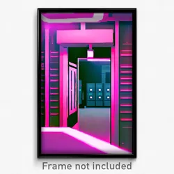 Pixel Art Poster - Rectangular Boiler Room (8 Bit Psychedelic Video Game Print)