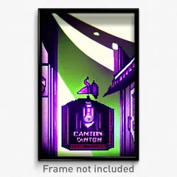 Pixel Art Poster - Purple Canton (8 Bit Psychedelic Trippy Video Game Print)