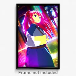 Pixel Art Poster - Nocturnal Anime (8 Bit Psychedelic Trippy Video Game Print)