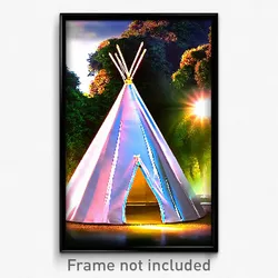 Pixel Art Poster - Glossy Tepee (8 Bit Psychedelic Trippy Video Game Print)