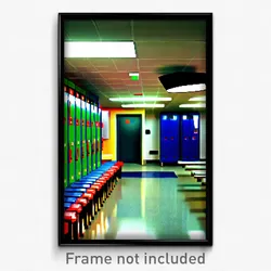 Pixel Art Poster - Bright Locker Room (8 Bit Psychedelic Video Game Print)