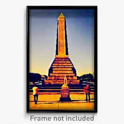 Pixel Art Poster - Humongous Obelisk (8 Bit Psychedelic Trippy Video Game Print)