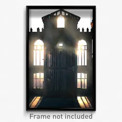 Pixel Art Poster - Creepy Portcullis (8 Bit Psychedelic Trippy Video Game Print)
