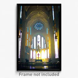Pixel Art Poster - Nice Cathedral (8 Bit Psychedelic Trippy Video Game Print)