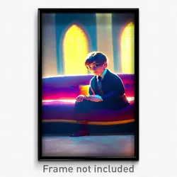 Pixel Art Poster - Esteemed Couch (8 Bit Psychedelic Trippy Video Game Print)