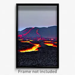 Pixel Art Poster - Modest Lava Fields (8 Bit Psychedelic Video Game Print)