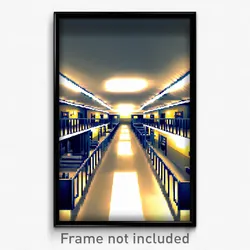 Pixel Art Poster - Cool Barracks (8 Bit Psychedelic Trippy Video Game Print)