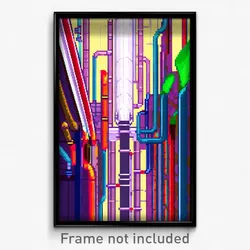 Pixel Art Poster - Anime Like Pipes (8 Bit Psychedelic Trippy Video Game Print)