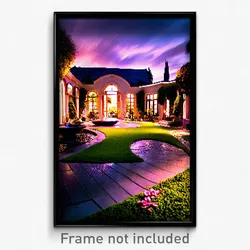 Pixel Art Poster - Lavish Yard (8 Bit Psychedelic Trippy Weird Video Game Print)