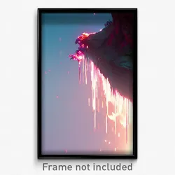 Pixel Art Poster - Liquid Ridge (8 Bit Psychedelic Trippy Video Game Print)