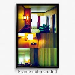 Pixel Art Poster - Wiggly Hotel Room (8 Bit Psychedelic Trippy Video Game Print)