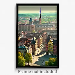 Pixel Art Poster - Unknown German City (8 Bit Psychedelic Video Game Print)