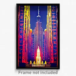 Pixel Art Poster - Monumental New York (8 Bit Psychedelic Video Game Print)