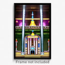 Pixel Art Poster - Shiny Nunnery (8 Bit Psychedelic Trippy Video Game Print)