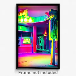 Pixel Art Poster - Slimy Motel (8 Bit Psychedelic Trippy Weird Video Game Print)