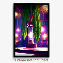 Pixel Art Poster - Evergreen Apothecary (8 Bit Psychedelic Video Game Print)