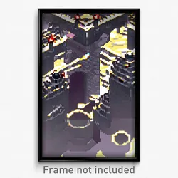 Pixel Art Poster - Extra Large Battlements (8 Bit Psychedelic Video Game Print)