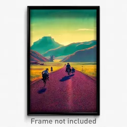 Pixel Art Poster - Faraway Country (8 Bit Psychedelic Trippy Video Game Print)