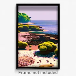 Pixel Art Poster - Nutty Shore (8 Bit Psychedelic Trippy Weird Video Game Print)