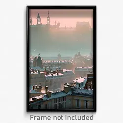 Pixel Art Poster - Frozen French City (8 Bit Psychedelic Video Game Print)