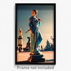 Pixel Art Poster - Gorgeous Statue (8 Bit Psychedelic Trippy Video Game Print)