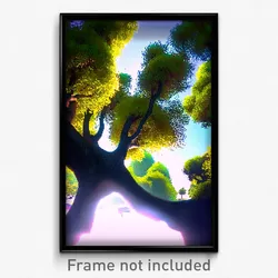 Pixel Art Poster - Interesting Trees (8 Bit Psychedelic Trippy Video Game Print)