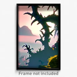 Pixel Art Poster - Thorny Menagerie (8 Bit Psychedelic Trippy Video Game Print)