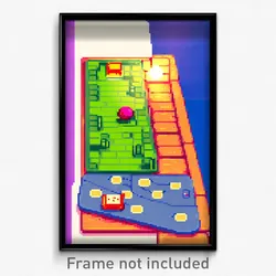 Pixel Art Poster - Flat Board Game (8 Bit Psychedelic Trippy Video Game Print)