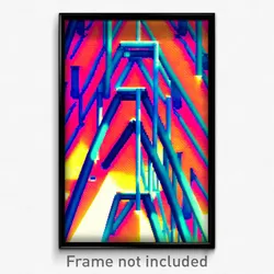 Pixel Art Poster - Triangular Pipes (8 Bit Psychedelic Trippy Video Game Print)