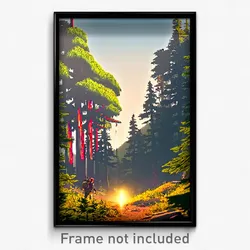 Pixel Art Poster - Simple Wilderness (8 Bit Psychedelic Trippy Video Game Print)