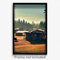Pixel Art Poster - Vacant Camp (8 Bit Psychedelic Trippy Weird Video Game Print)