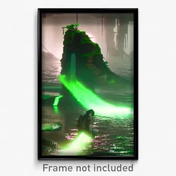 Pixel Art Poster - Slimy Channel (8 Bit Psychedelic Trippy Video Game Print)