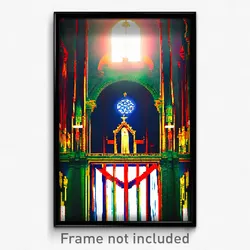 Pixel Art Poster - Flamboyant Hermitage (8 Bit Psychedelic Video Game Print)