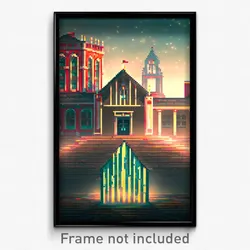 Pixel Art Poster - Fluid Rectory (8 Bit Psychedelic Trippy Video Game Print)