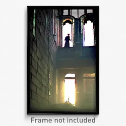 Pixel Art Poster - Valuable Almshouse (8 Bit Psychedelic Video Game Print)
