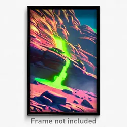 Pixel Art Poster - Slimy Butte (8 Bit Psychedelic Trippy Weird Video Game Print)