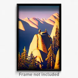 Pixel Art Poster - Famous Wilderness (8 Bit Psychedelic Trippy Video Game Print)