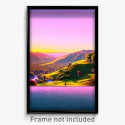 Pixel Art Poster - Attractive Landscape (8 Bit Psychedelic Video Game Print)