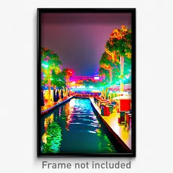 Pixel Art Poster - Flamboyant Marina (8 Bit Psychedelic Trippy Video Game Print)