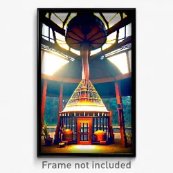 Pixel Art Poster - Round Coop (8 Bit Psychedelic Trippy Weird Video Game Print)