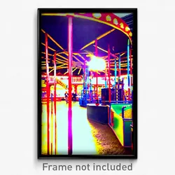 Pixel Art Poster - Coarse Fairground (8 Bit Psychedelic Trippy Video Game Print)