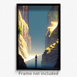 Pixel Art Poster - Nice Chasm (8 Bit Psychedelic Trippy Weird Video Game Print)