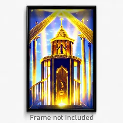 Pixel Art Poster - Golden Folly (8 Bit Psychedelic Trippy Video Game Print)