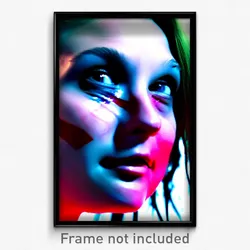 Pixel Art Poster - Warped Face (8 Bit Psychedelic Trippy Weird Video Game Print)