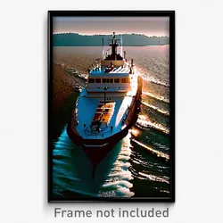 Pixel Art Poster - Brown Ferry (8 Bit Psychedelic Trippy Weird Video Game Print)