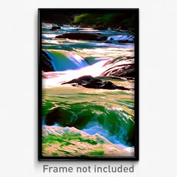 Pixel Art Poster - Rundown Rapids (8 Bit Psychedelic Trippy Video Game Print)