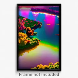 Pixel Art Poster - Colorful Backwater (8 Bit Psychedelic Video Game Print)