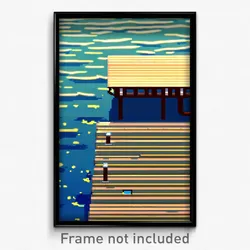 Pixel Art Poster - Accurate Dock (8 Bit Psychedelic Trippy Video Game Print)