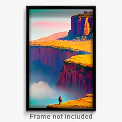 Pixel Art Poster - Blissful Cliff (8 Bit Psychedelic Trippy Video Game Print)
