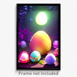 Pixel Art Poster - Enchanted Eggs (8 Bit Psychedelic Trippy Video Game Print)